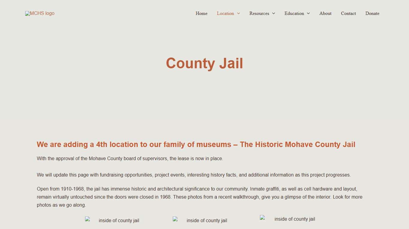 County Jail – Mohave County Historical Society