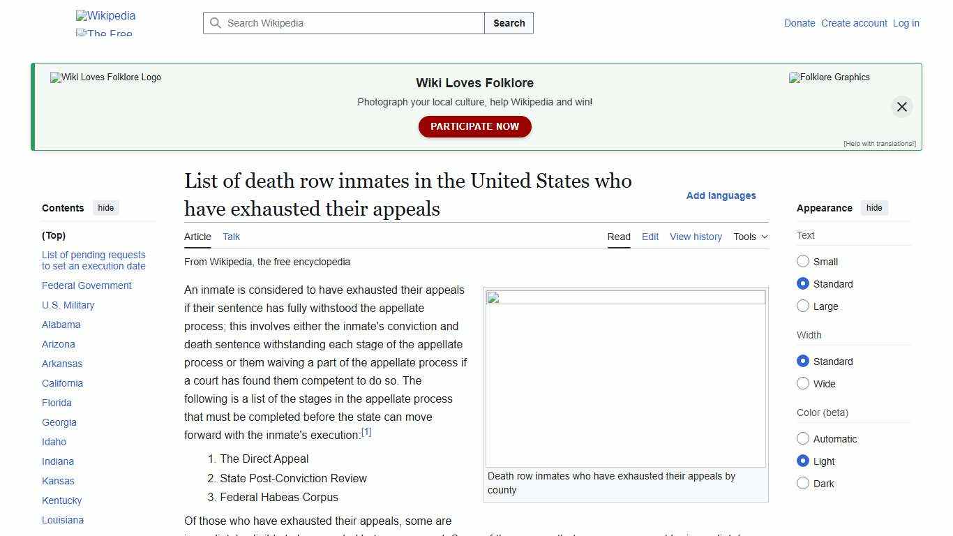 List of death row inmates in the United States who have exhausted their appeals - Wikipedia